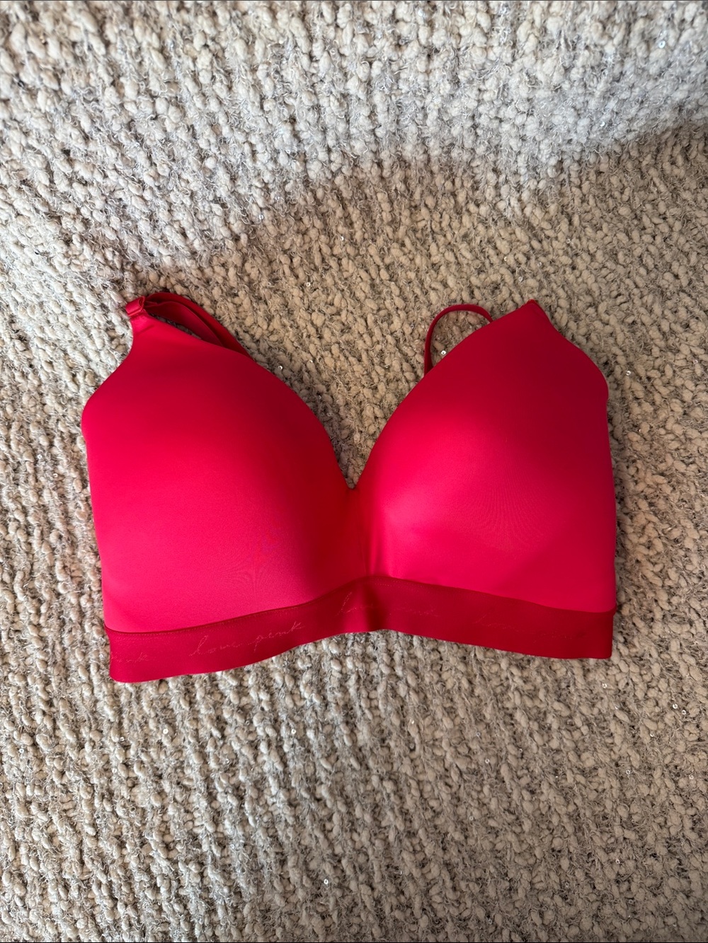 PINK Victoria's Secret Smooth Wireless Bra - Bright Red 36DDD